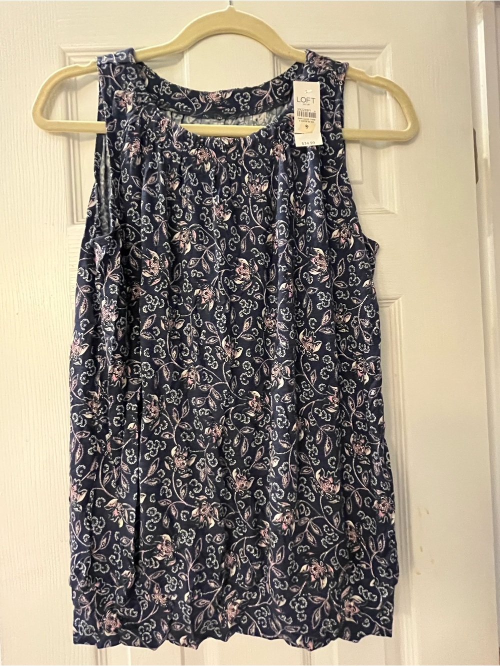 LOFT Navy Floral Sleeveless Camisole